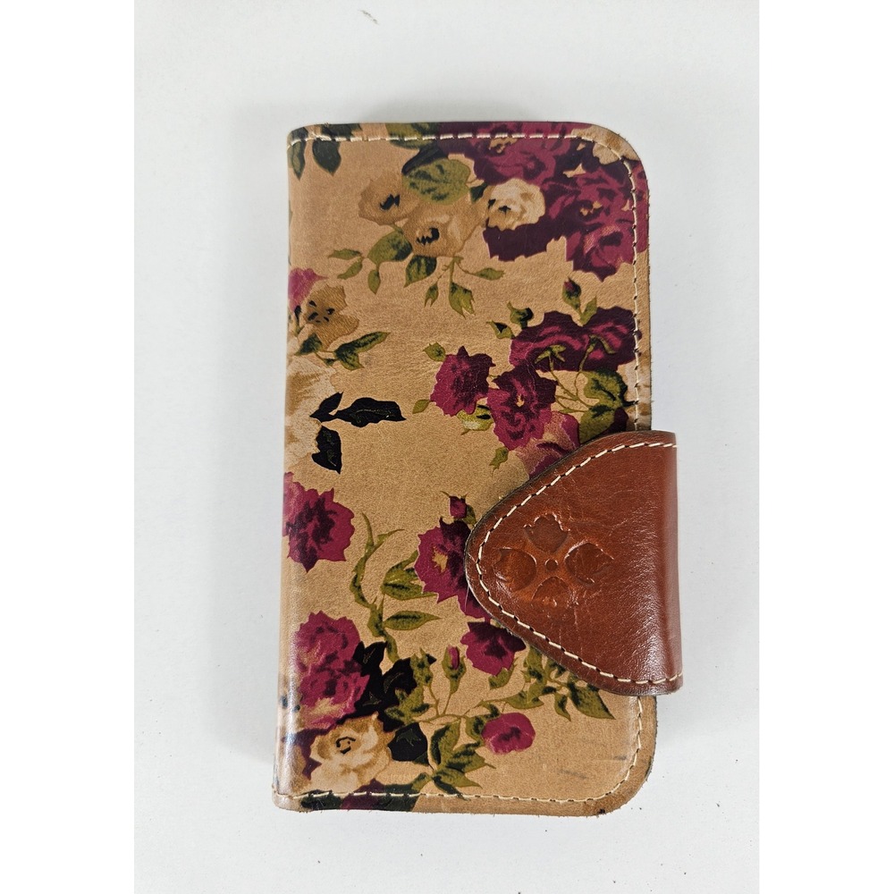 Patricia‎ Nash Floral Leather Wallet Phone Case Tan Rose Print iPhone X or XS